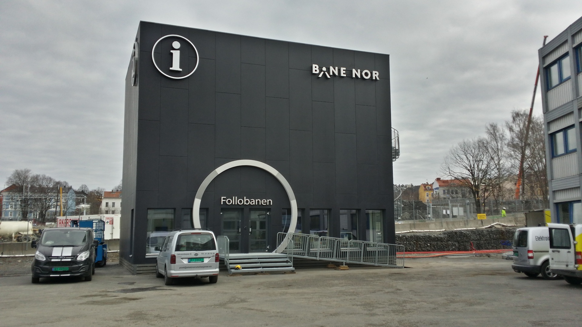 Bane NOR Follobanen informasjonspaviljong i modul